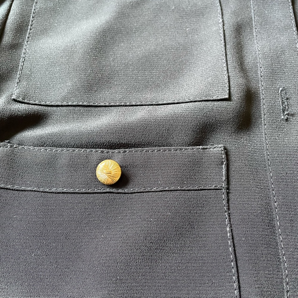 Bomber jacket. Brown and black. Rayon and polyester blend. Fitted. - Picture 2 of 8